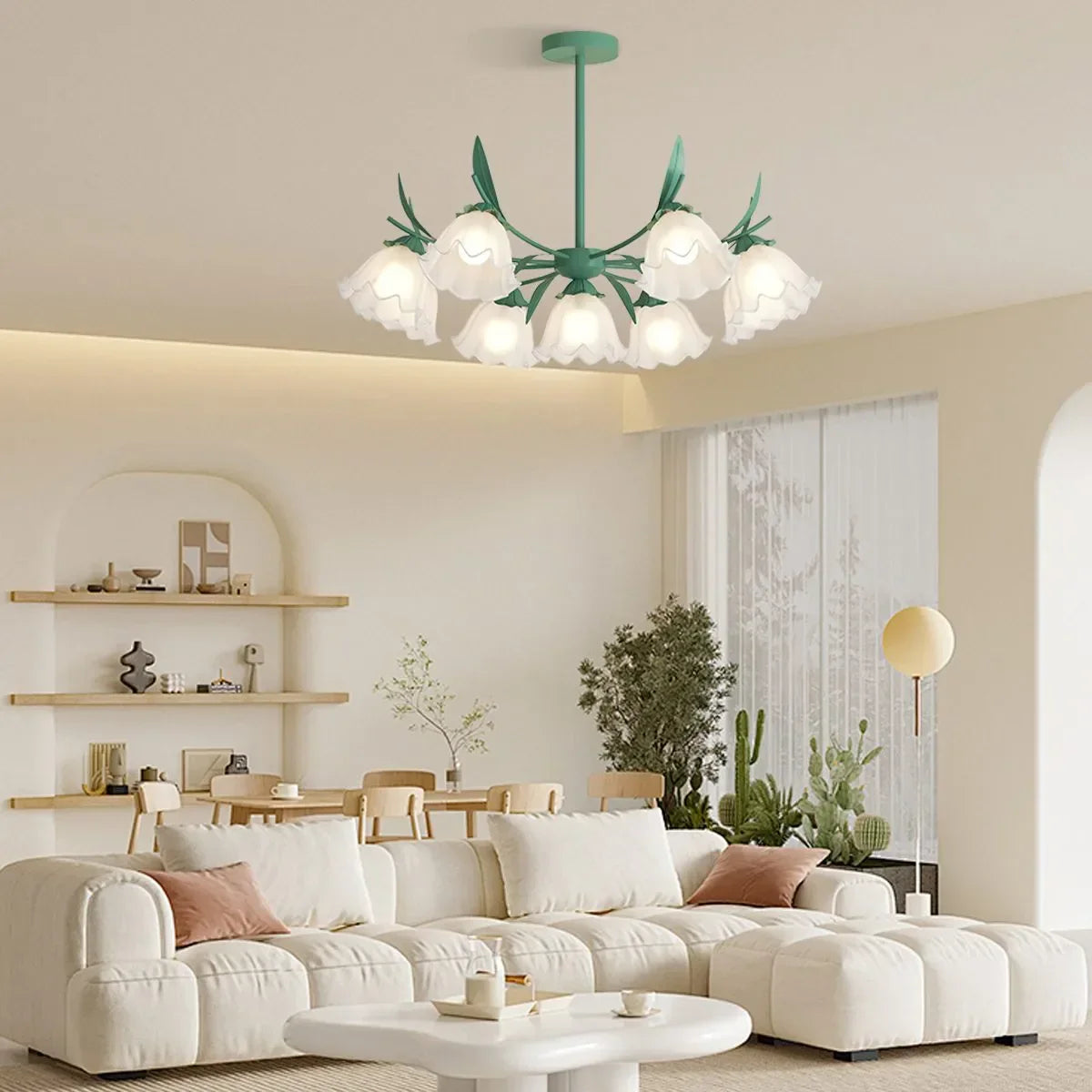 flairel French Vintage Lily of the Valley Flower Chandelier