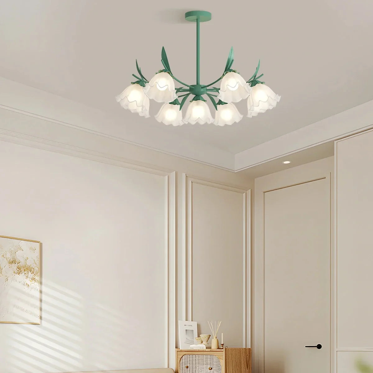 flairel French Vintage Lily of the Valley Flower Chandelier