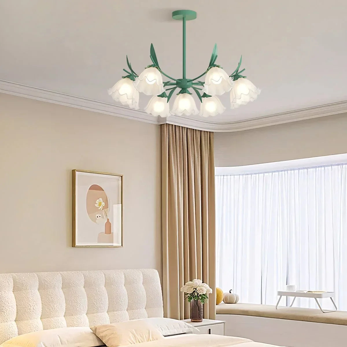flairel French Vintage Lily of the Valley Flower Chandelier