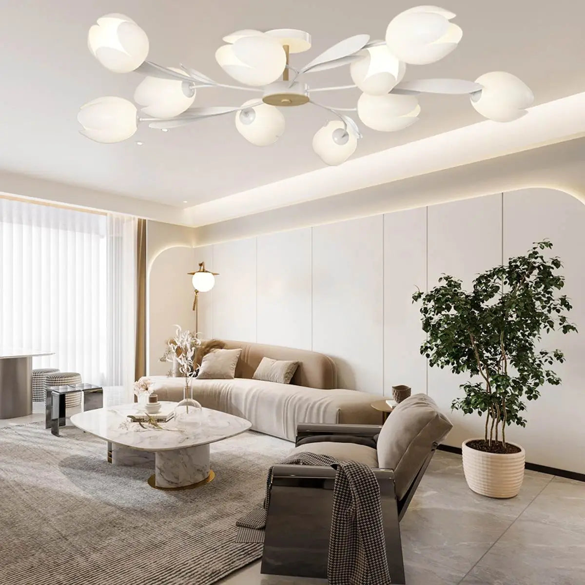 flairel Magnolia Bud Living Room Chandelier