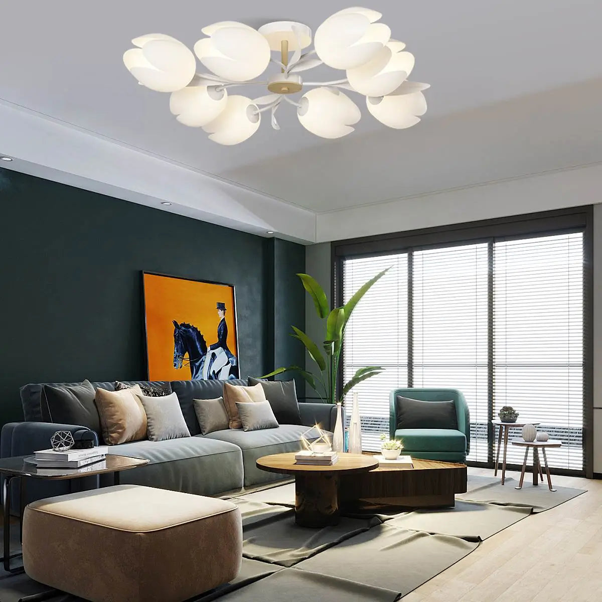 flairel Magnolia Bud Living Room Chandelier