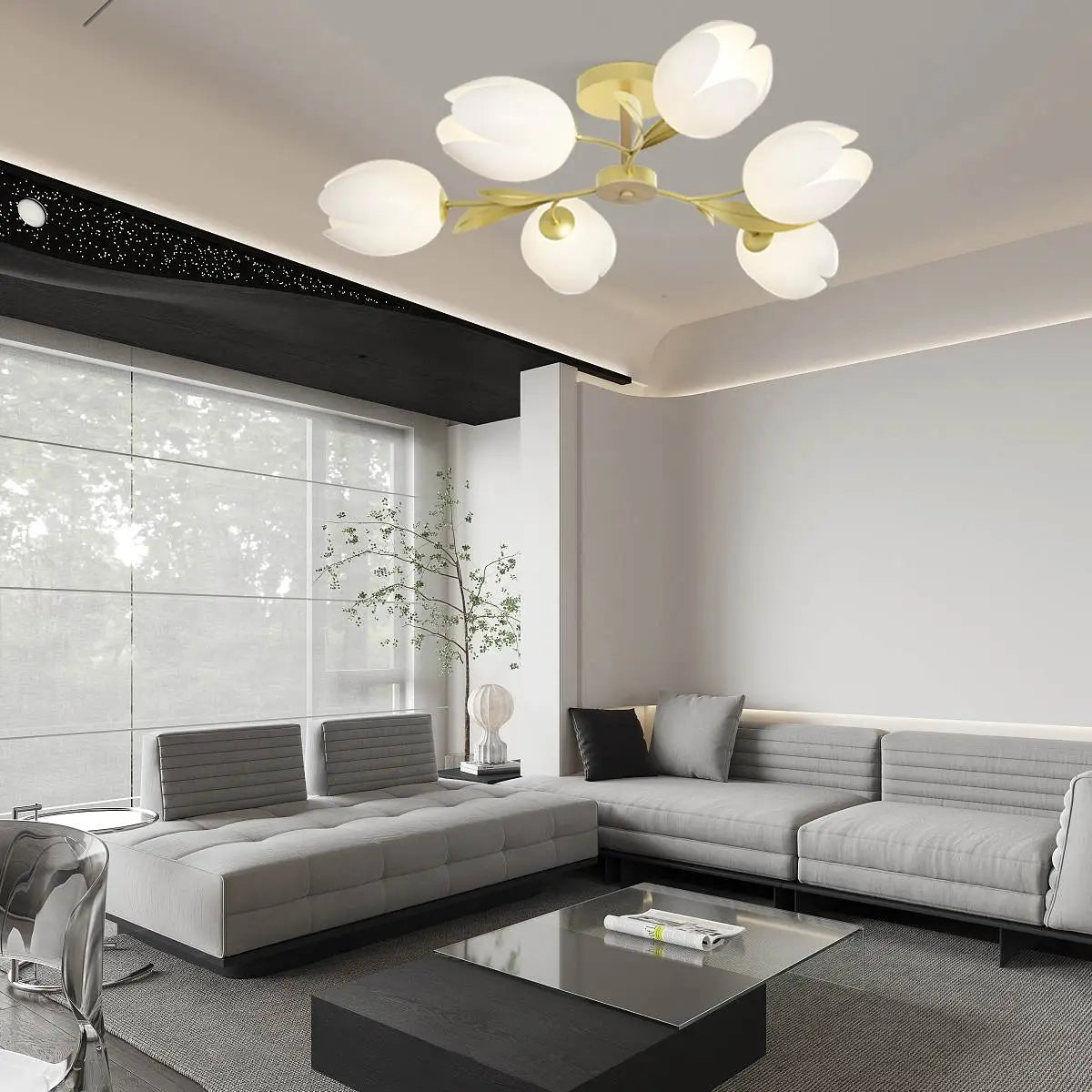 flairel Magnolia Bud Living Room Chandelier