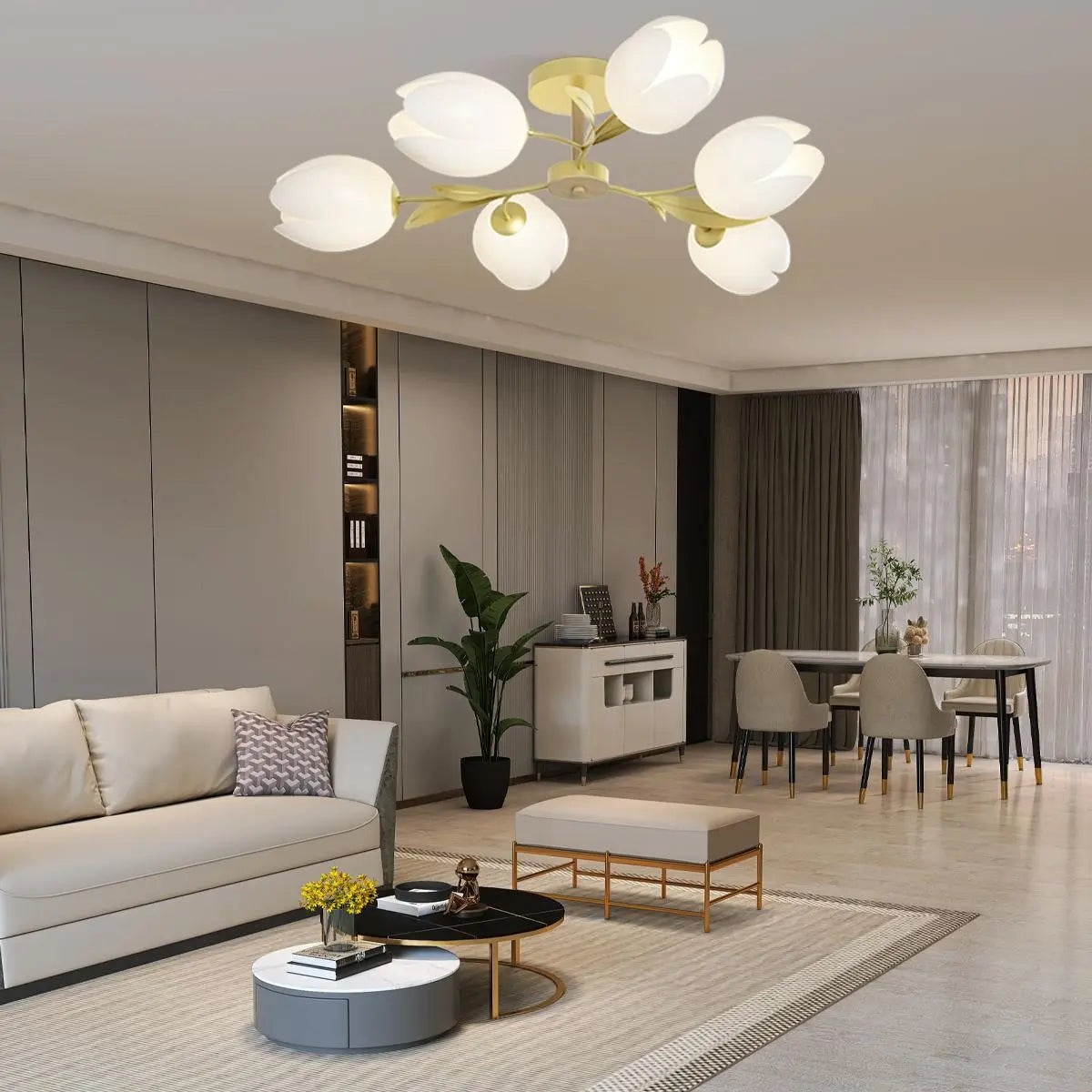 flairel Magnolia Bud Living Room Chandelier