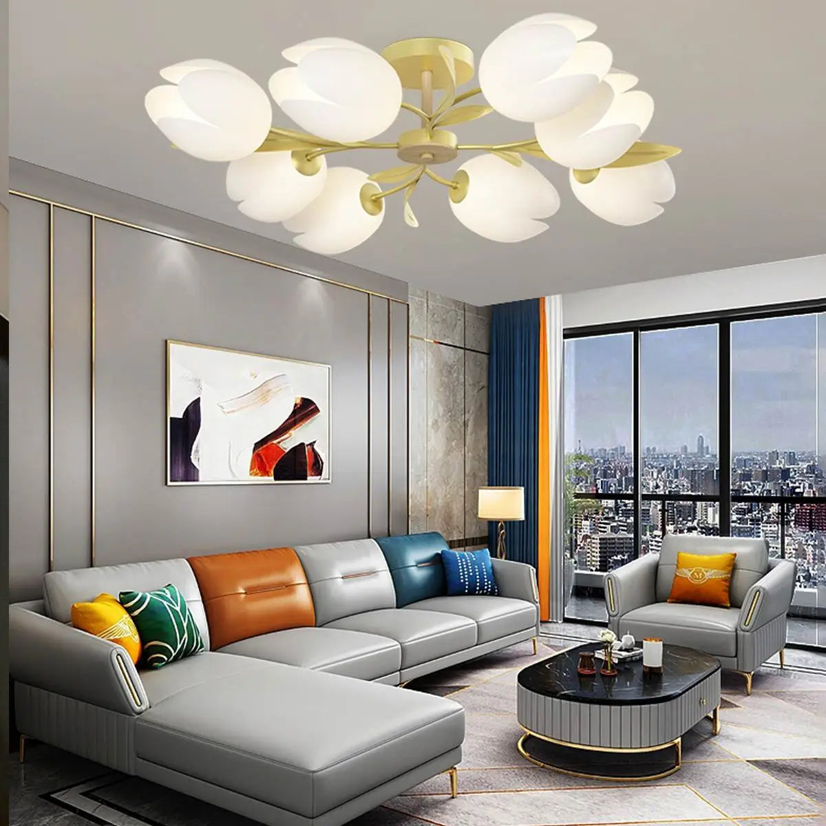 flairel Magnolia Bud Living Room Chandelier