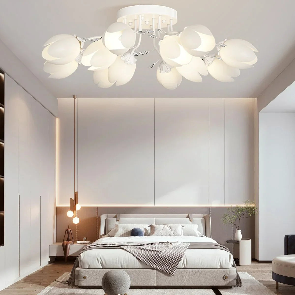 flairel French Pastoral Flower Ceiling Chandelier