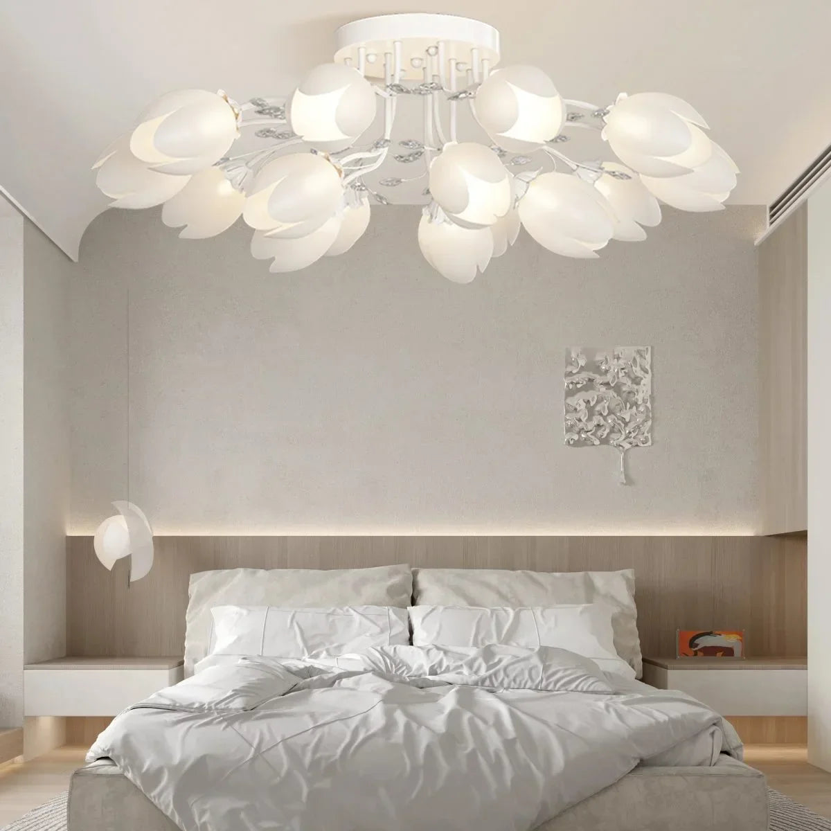 flairel French Pastoral Flower Ceiling Chandelier