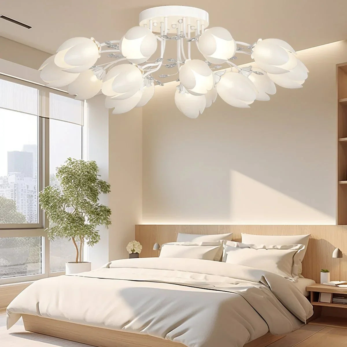 flairel French Pastoral Flower Ceiling Chandelier