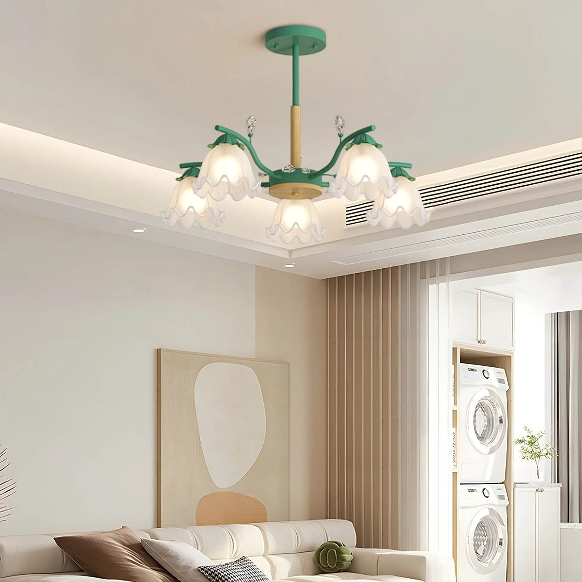 flairel Creative Lily of the Valley Flower Chandelier