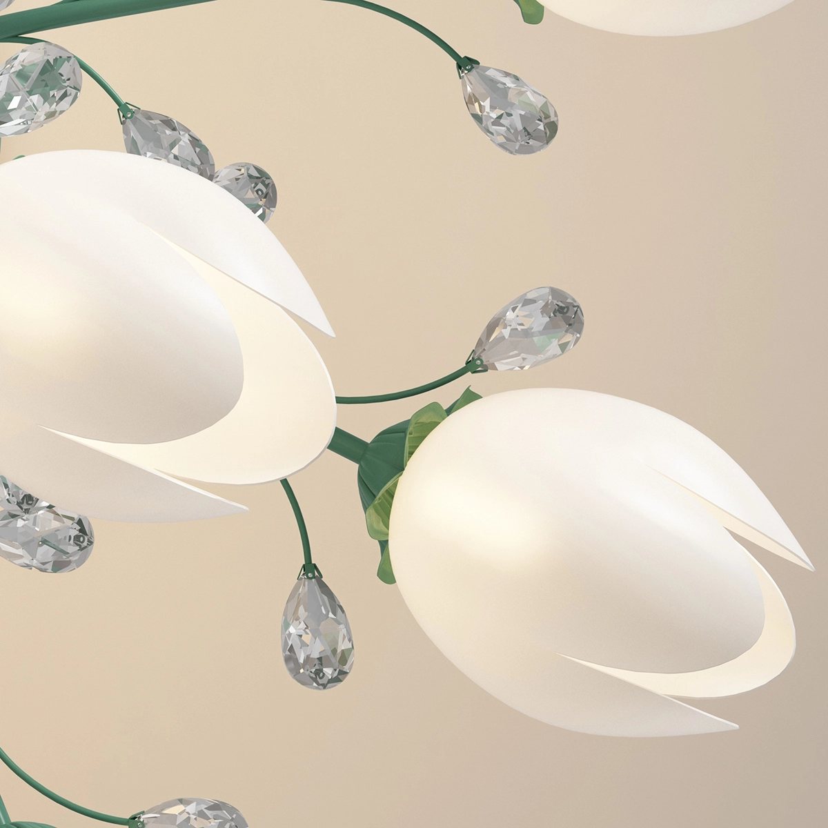 flairel French Pastoral Flower Ceiling Chandelier