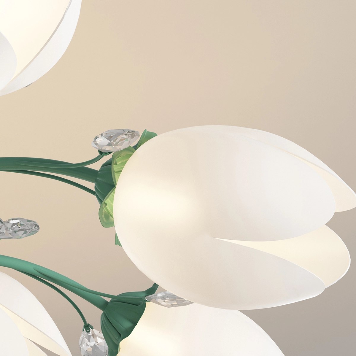 flairel French Pastoral Flower Ceiling Chandelier