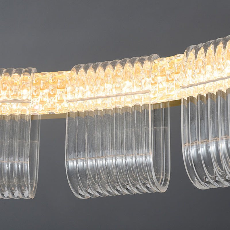 flairel Gold Circular Led Chandelier for Living Room