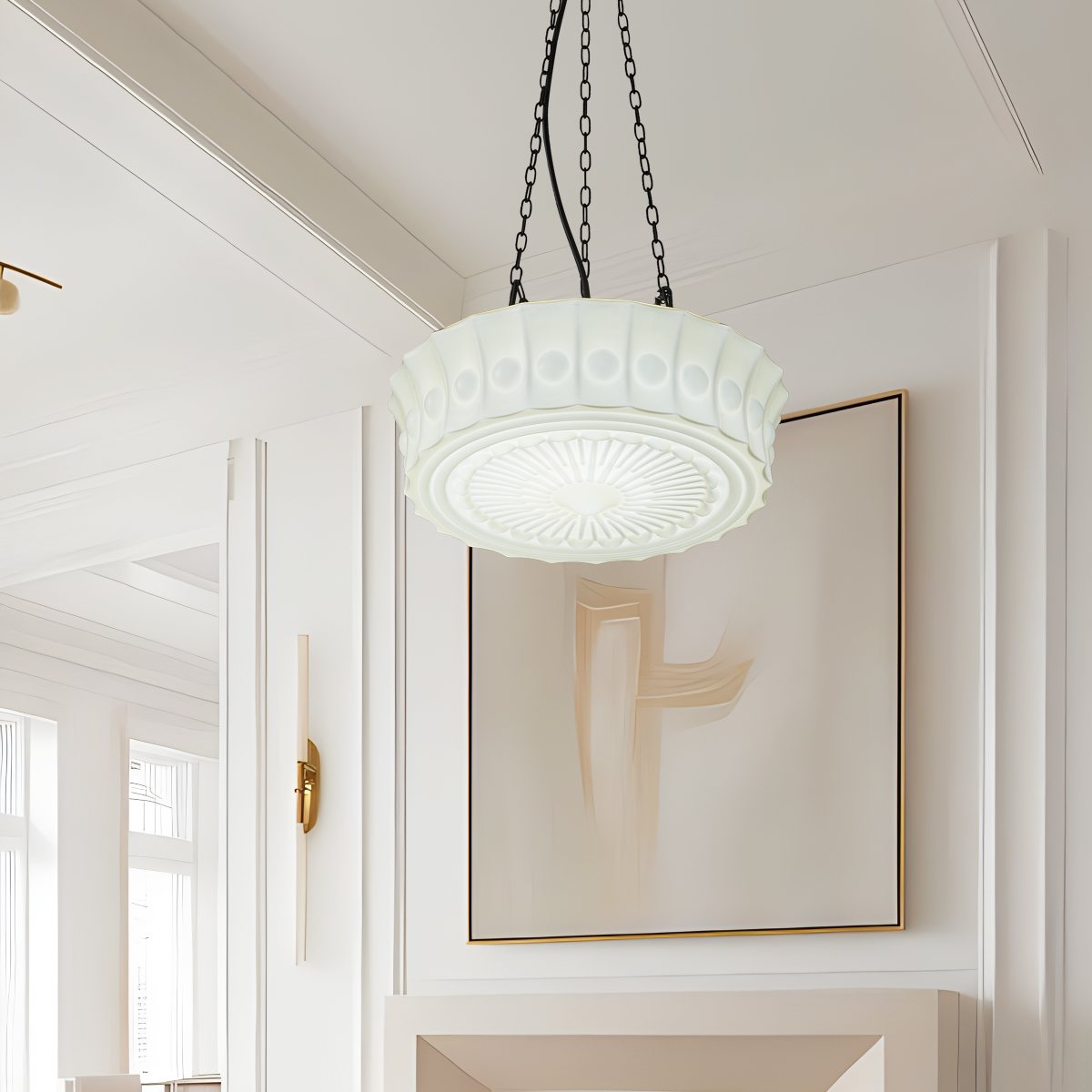 flairel Hailie Vintage French Dome Pendant Light for Living Room