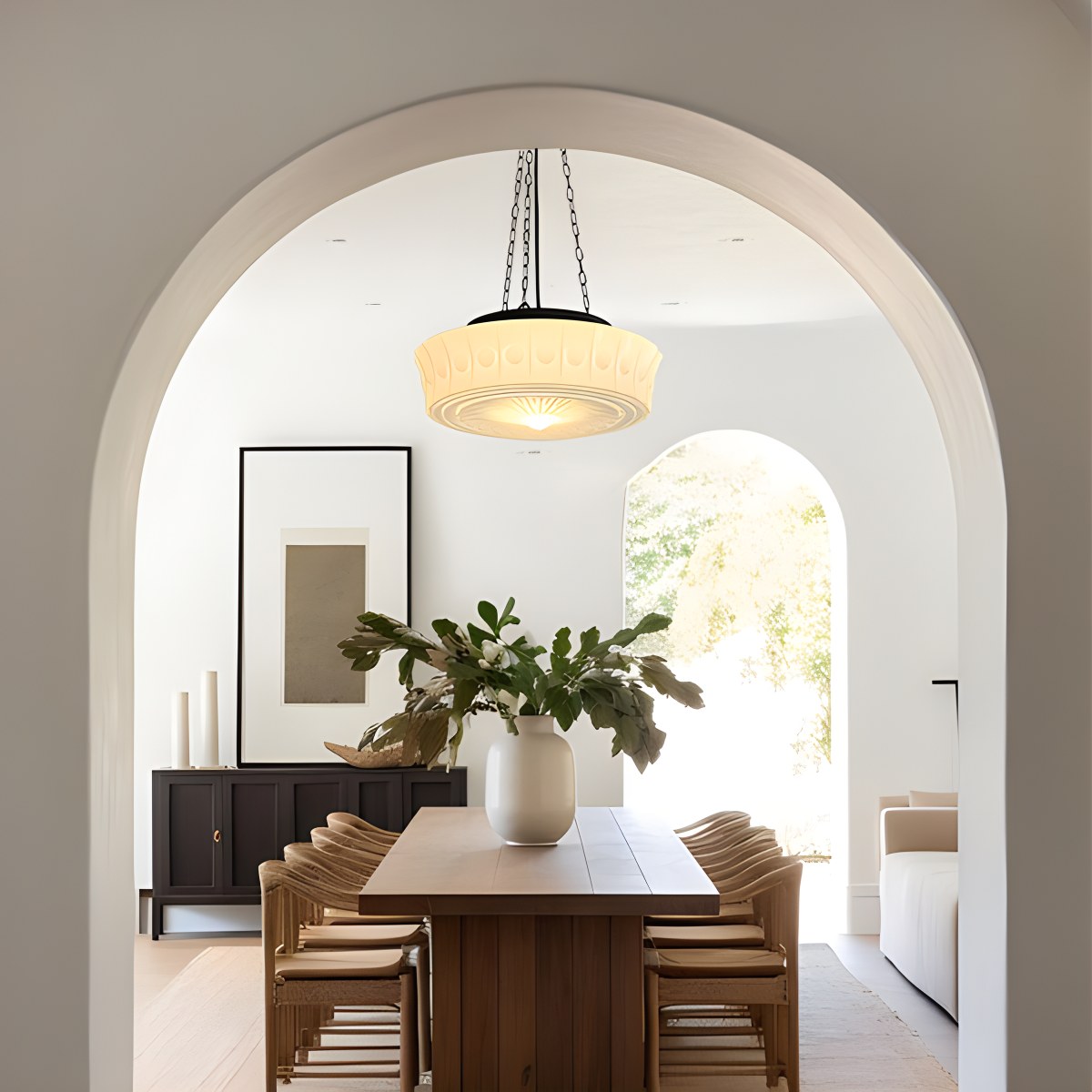 flairel Hailie Vintage French Dome Pendant Light for Living Room