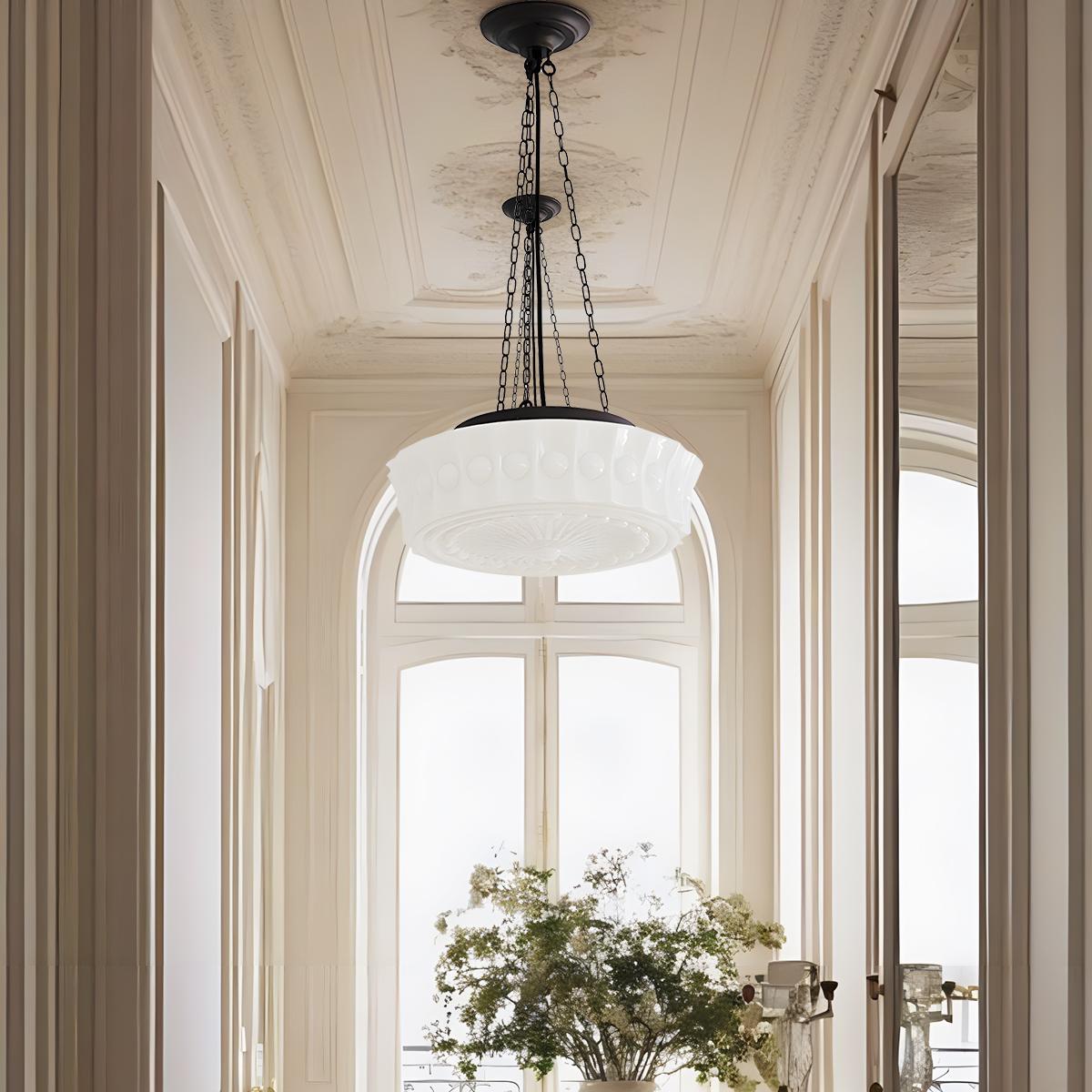 flairel Hailie Vintage French Dome Pendant Light for Living Room