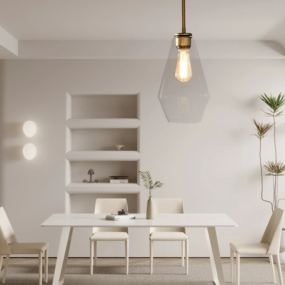 flairel Hailie Clear Glass Pendant Light for Kitchen