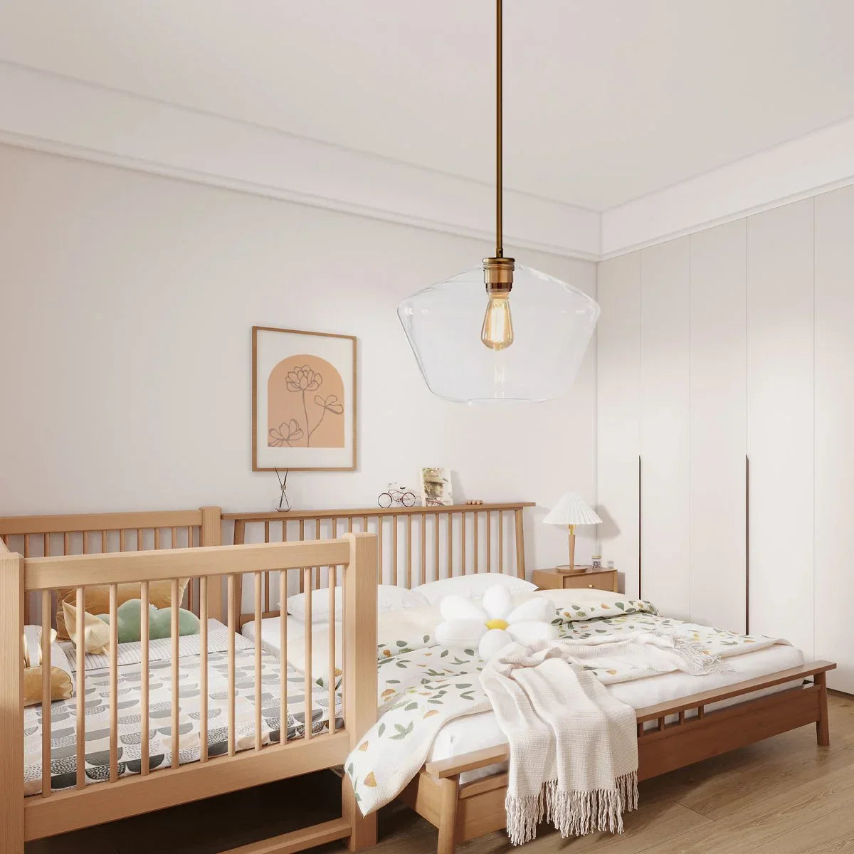 flairel Hailie Clear Glass Pendant Light for Kitchen