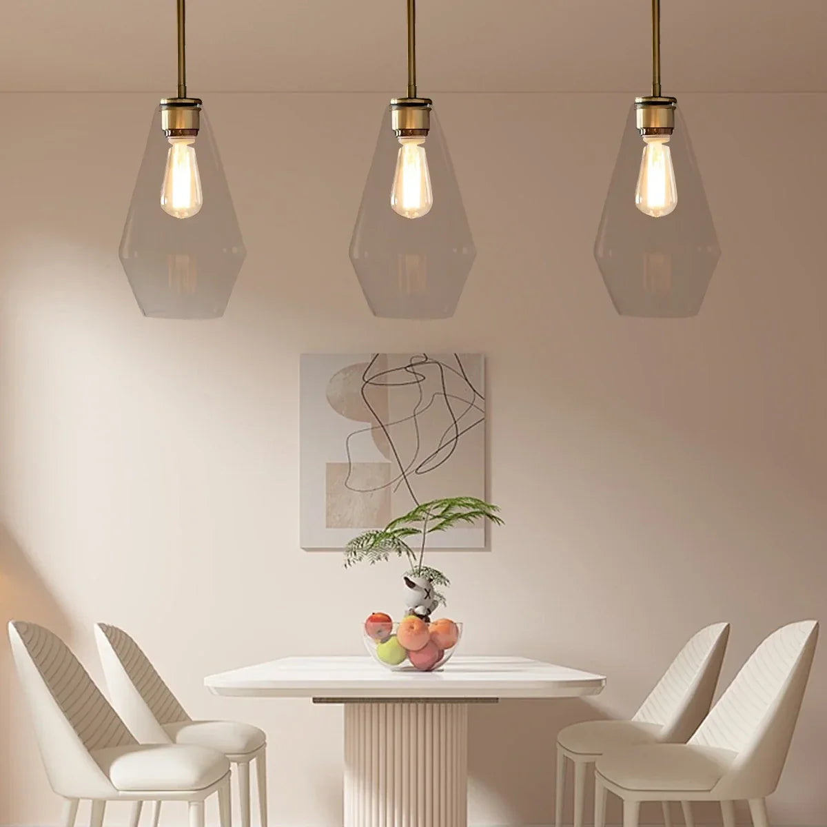 flairel Hailie Clear Glass Pendant Light for Kitchen