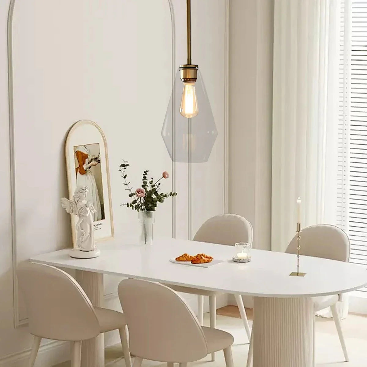 flairel Hailie Clear Glass Pendant Light for Kitchen