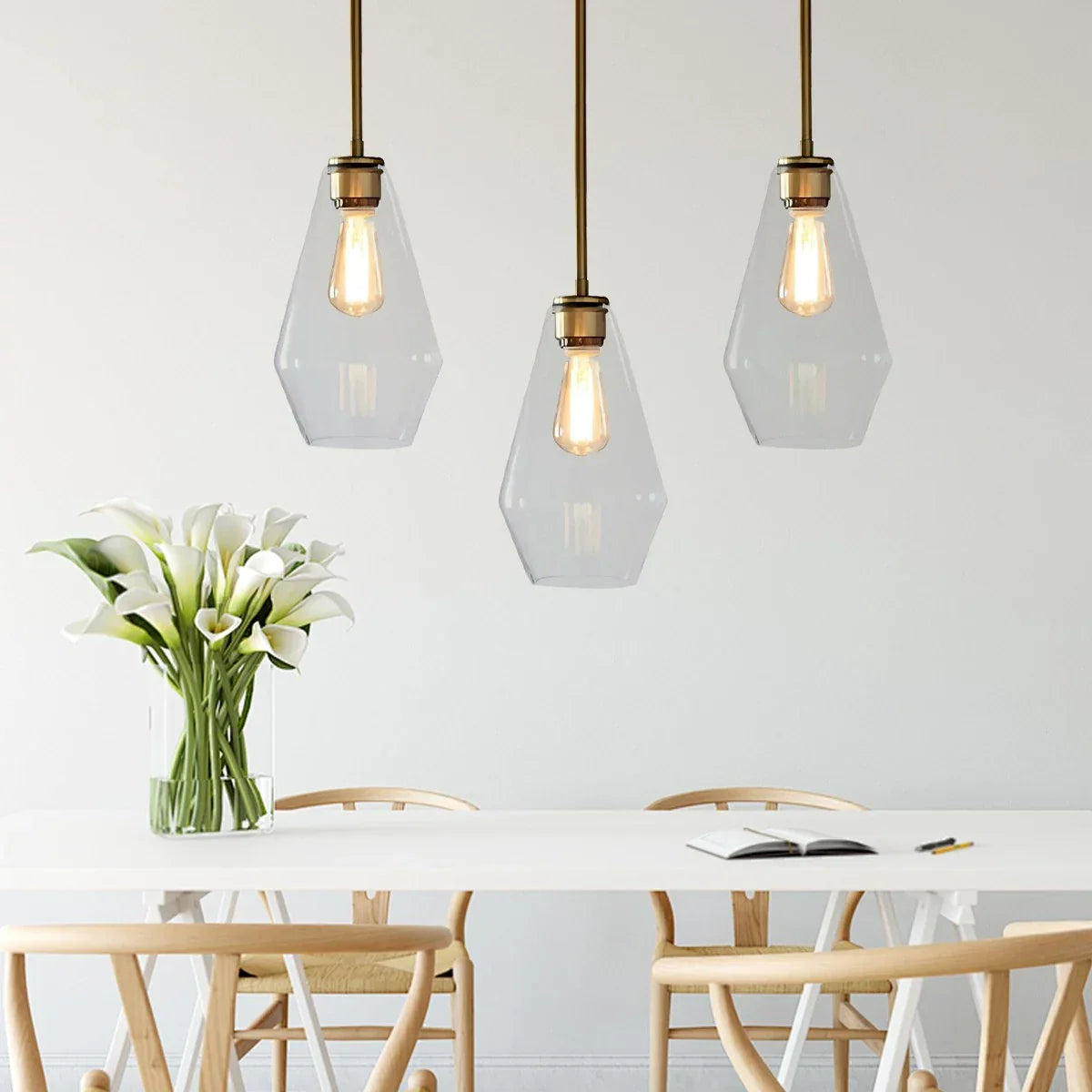 flairel Hailie Clear Glass Pendant Light for Kitchen