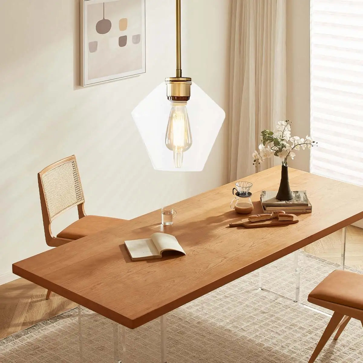 flairel Hailie Clear Glass Pendant Light for Kitchen