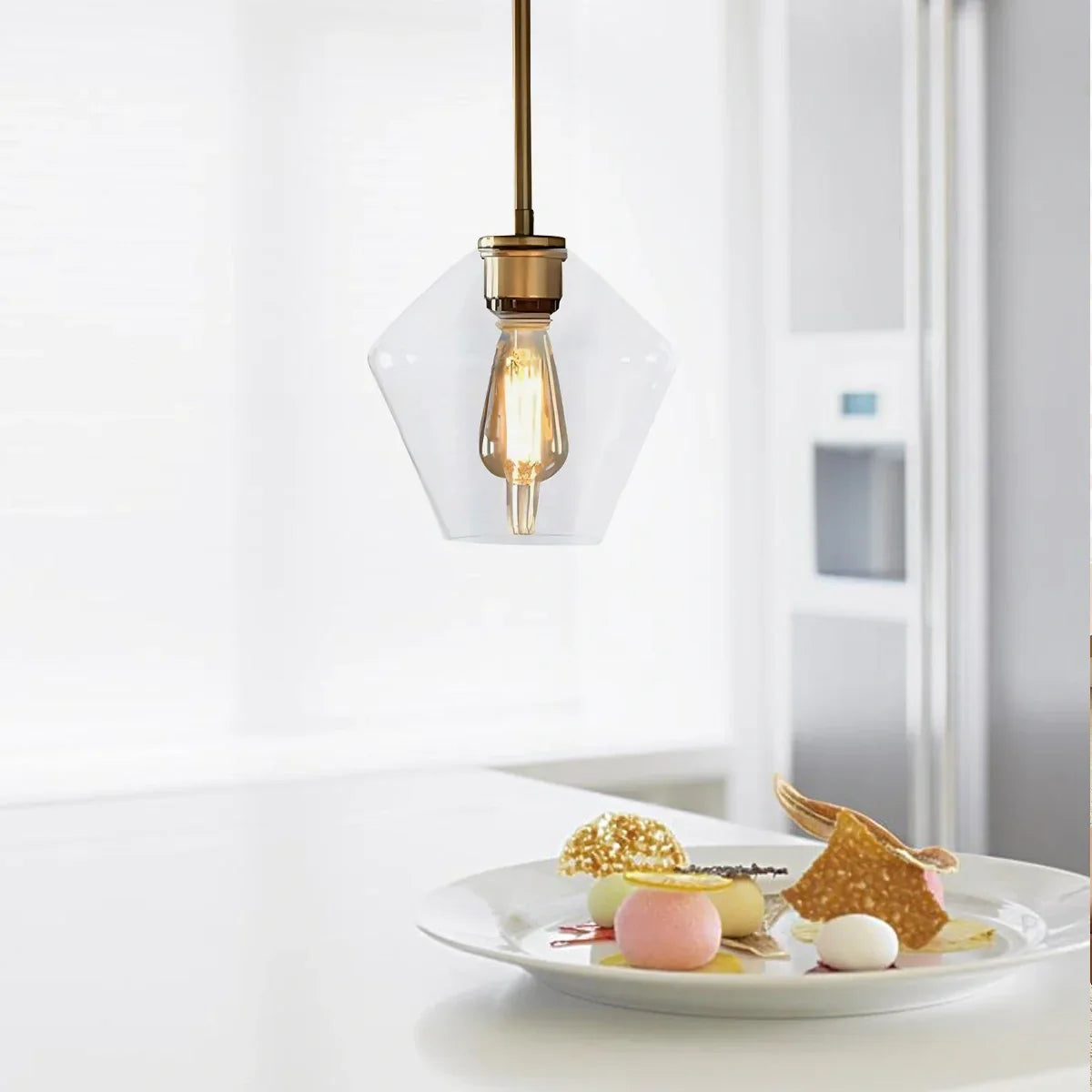 flairel Hailie Clear Glass Pendant Light for Kitchen