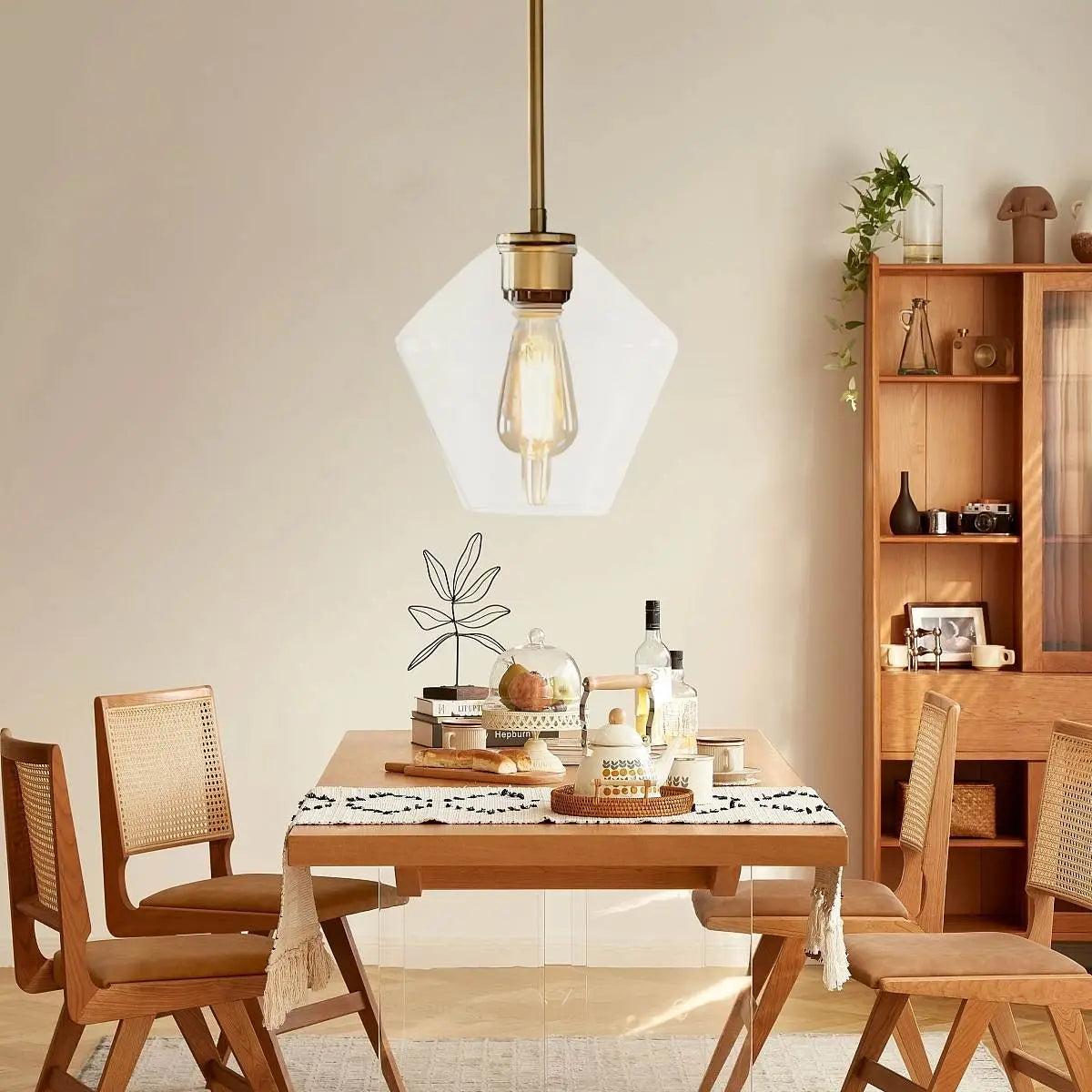 flairel Hailie Clear Glass Pendant Light for Kitchen