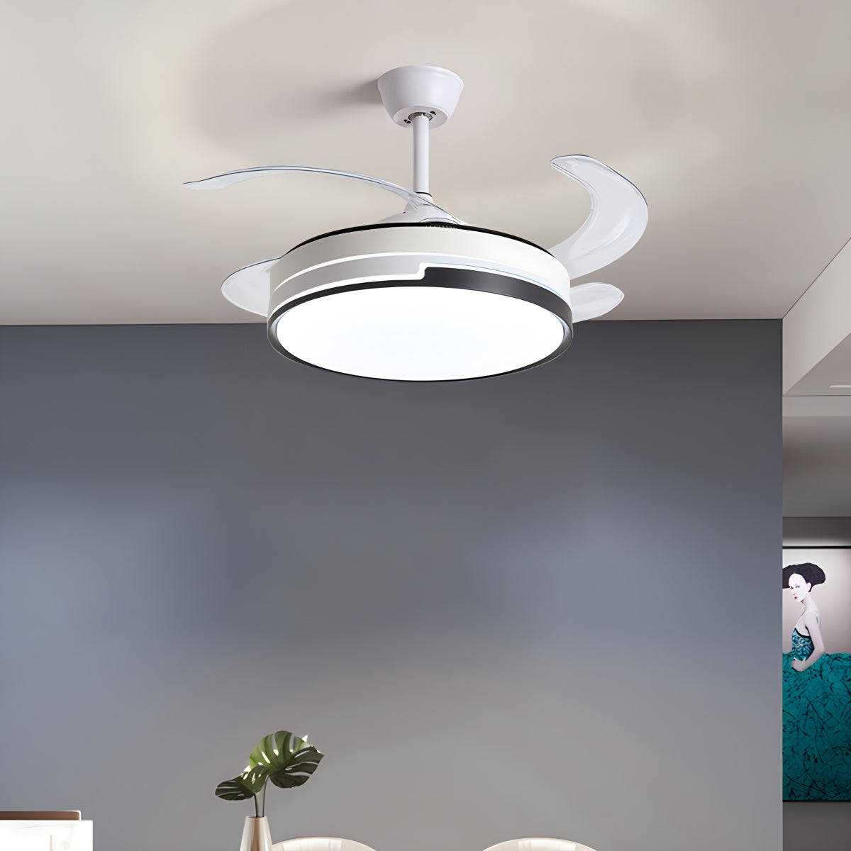 flairel Remote Minimalist Hugger Ceiling Fan