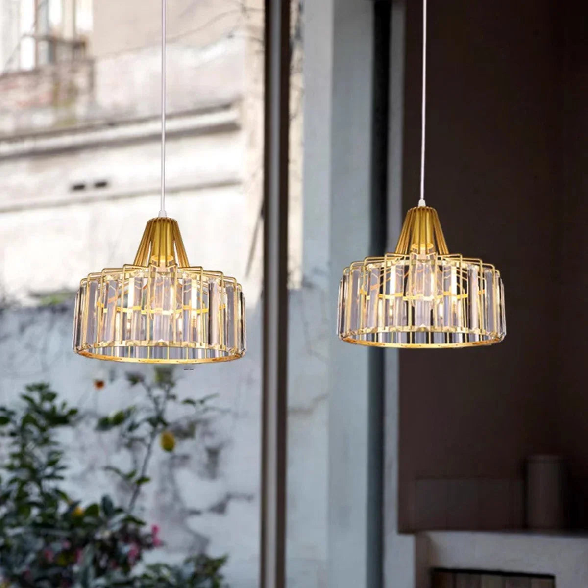 flairel Modern Iron Art Glass Pendant Lamp for Kitchen