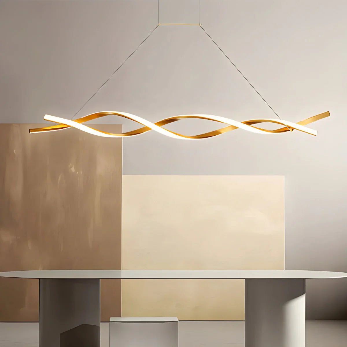 flairel LED Linear Wave Chandelier for Dining Room