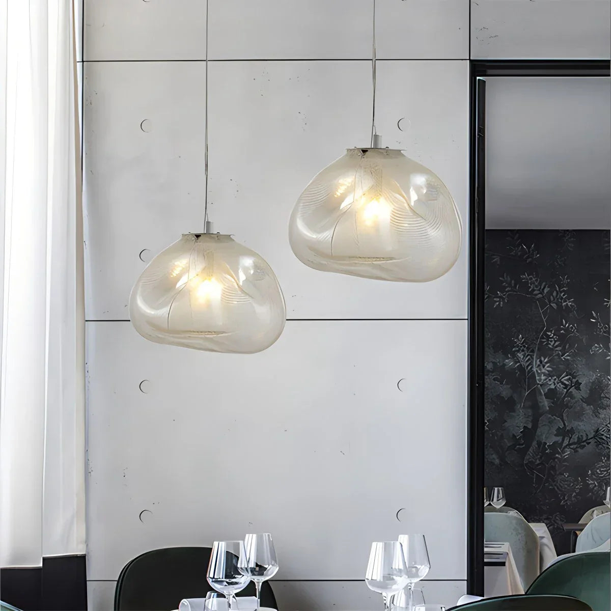 flairel Light Luxury Cloud Shape Glass Pendant Light