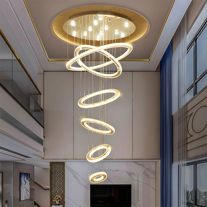 flairel Luxurious Ring Layered Crystal Chandelier