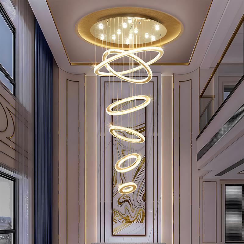 flairel Luxurious Ring Layered Crystal Chandelier