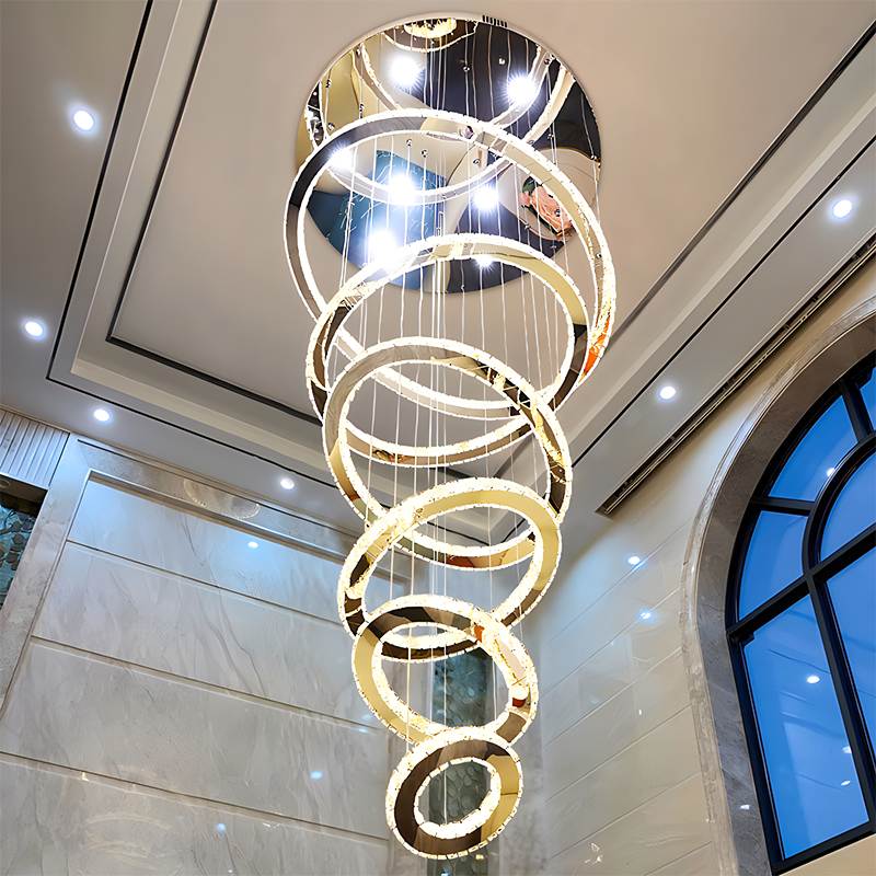 flairel Luxurious Ring Layered Crystal Chandelier