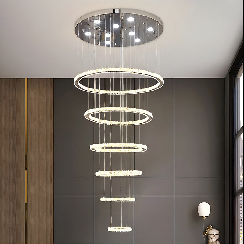 flairel Luxurious Ring Layered Crystal Chandelier