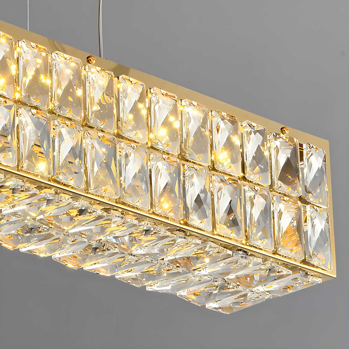 flairel Crace Cuboid Crystal Chandelier