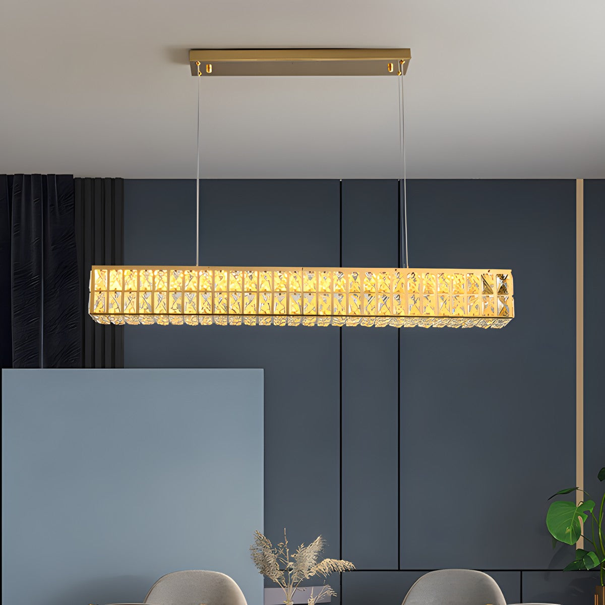 flairel Crace Cuboid Crystal Chandelier