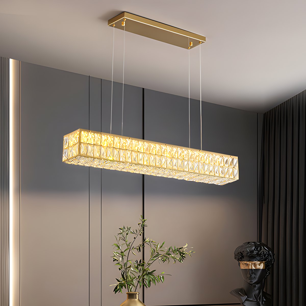 flairel Crace Cuboid Crystal Chandelier