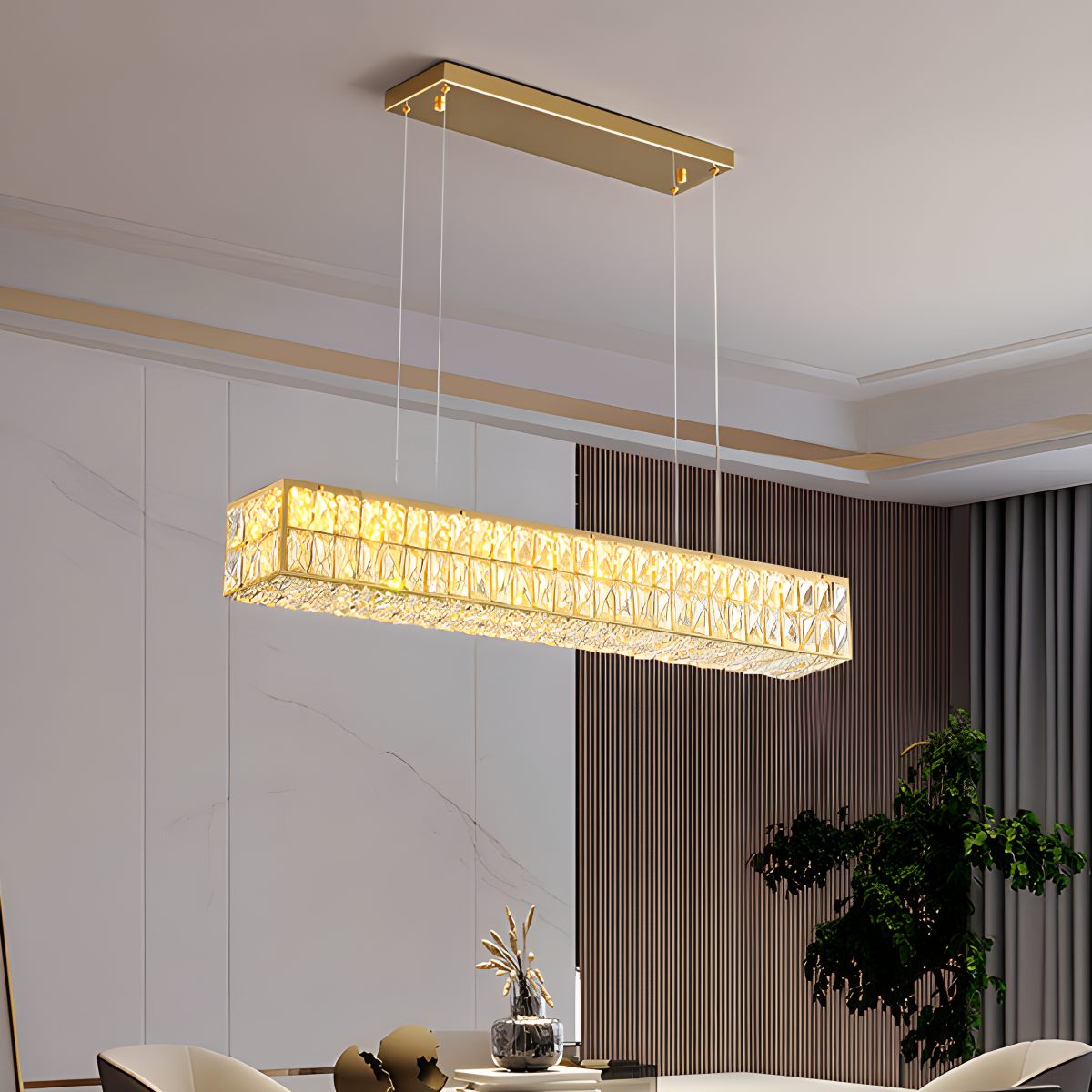 flairel Crace Cuboid Crystal Chandelier