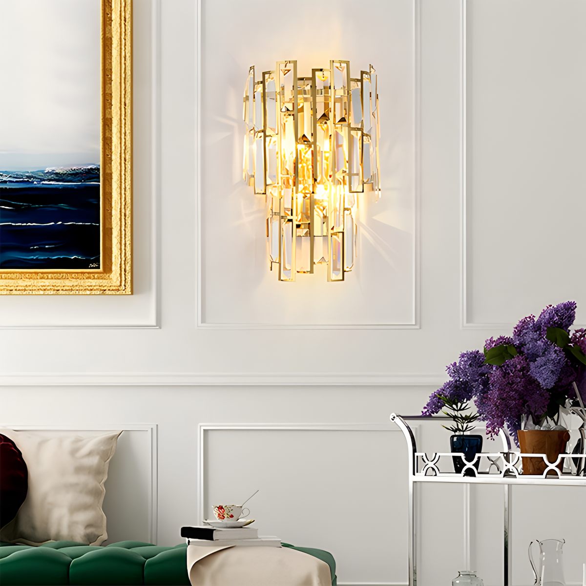 flairel Lucienne Crystal Chandelier for Living Room