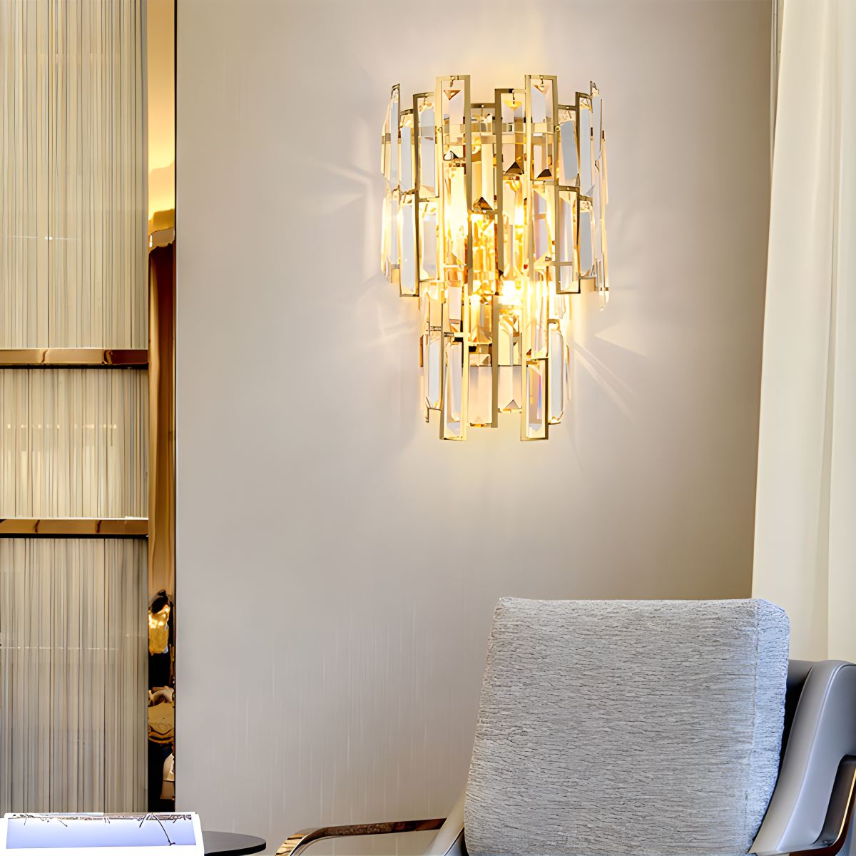 flairel Lucienne Crystal Chandelier for Living Room