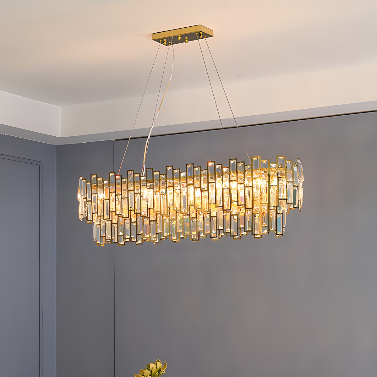 flairel Lucienne Crystal Chandelier for Living Room