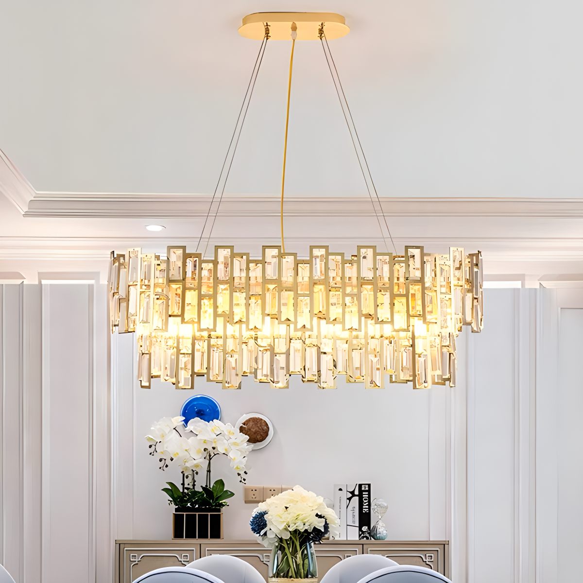 flairel Lucienne Crystal Chandelier for Living Room