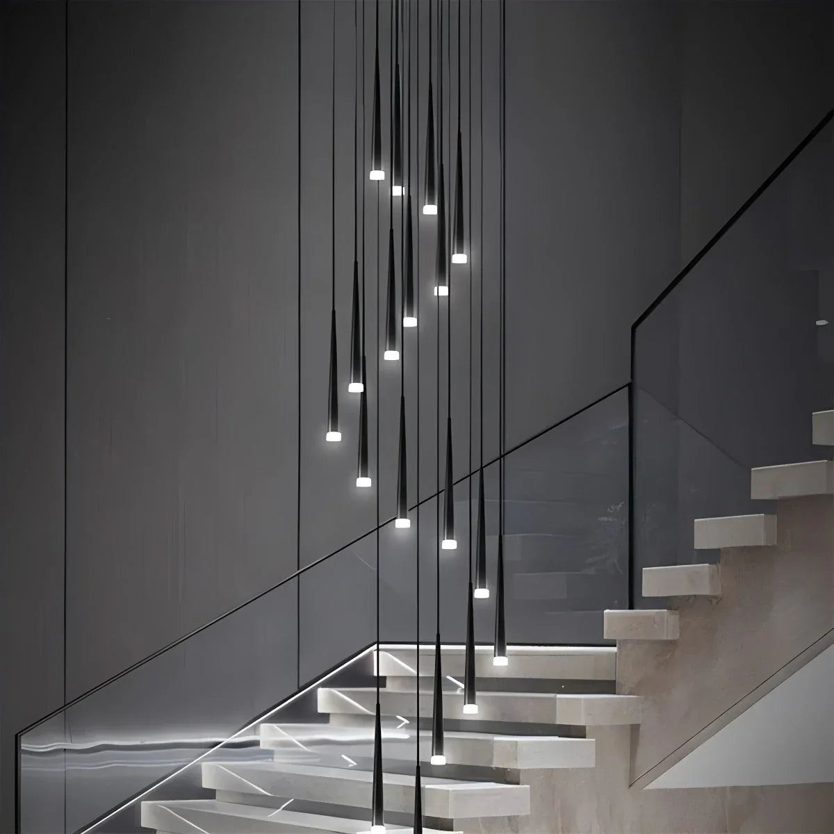 flairel Meteor Shower Chandelier for Staircase