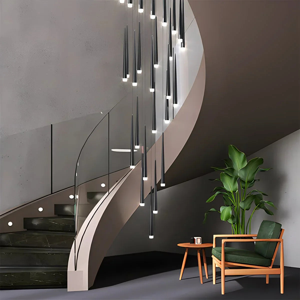 flairel Meteor Shower Chandelier for Staircase