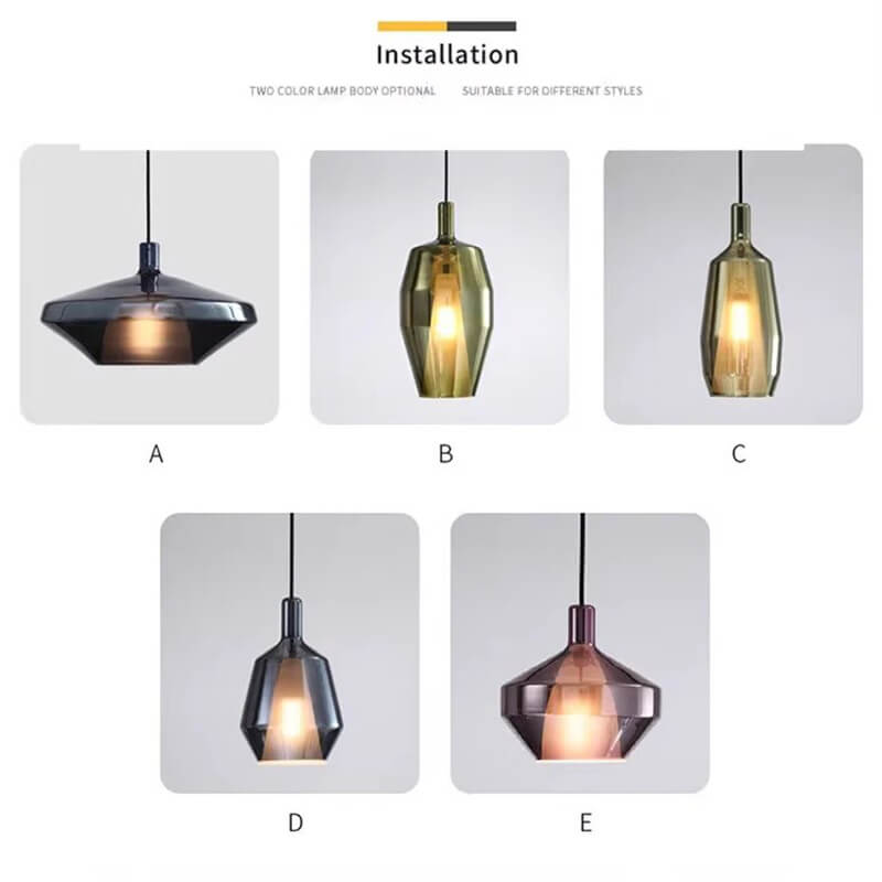 flairel Modern Minimalist LED Glass Pendant Light for Kitchen