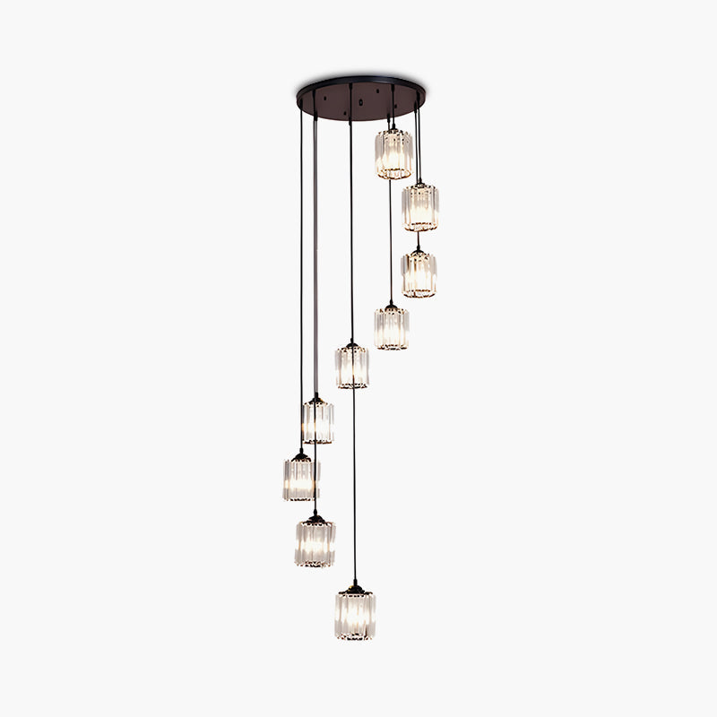 flairel Kristy Modern Minimalist Glass Chandelier