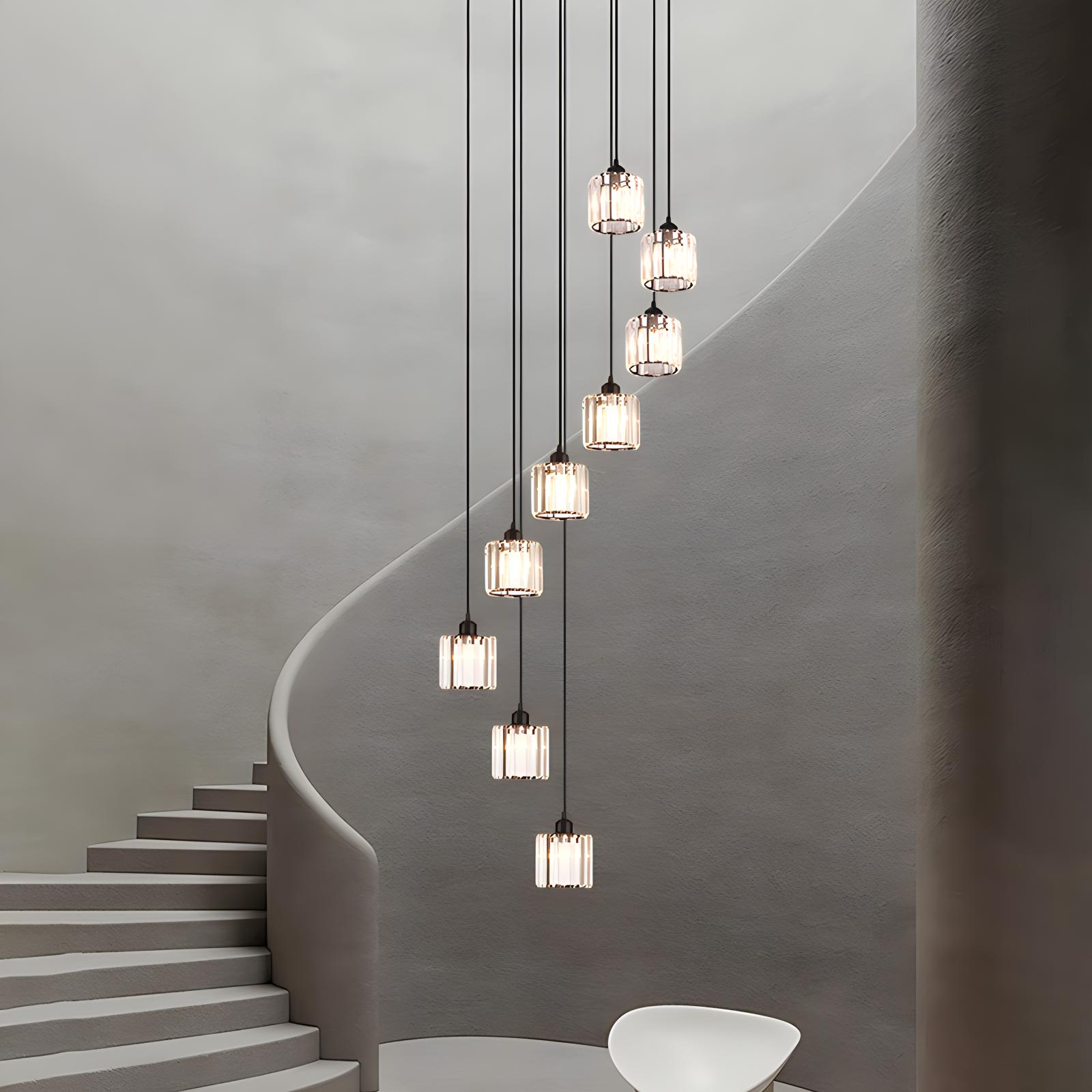 flairel Kristy Modern Minimalist Glass Chandelier