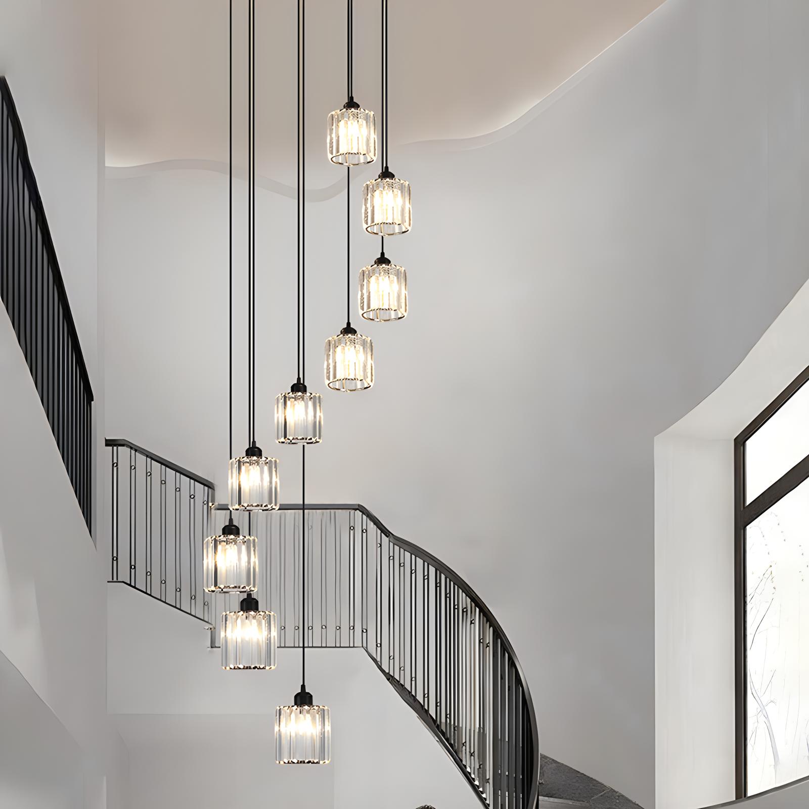 flairel Kristy Modern Minimalist Glass Chandelier
