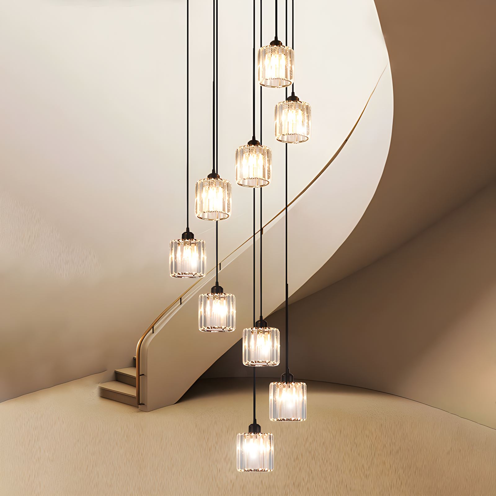 flairel Kristy Modern Minimalist Glass Chandelier