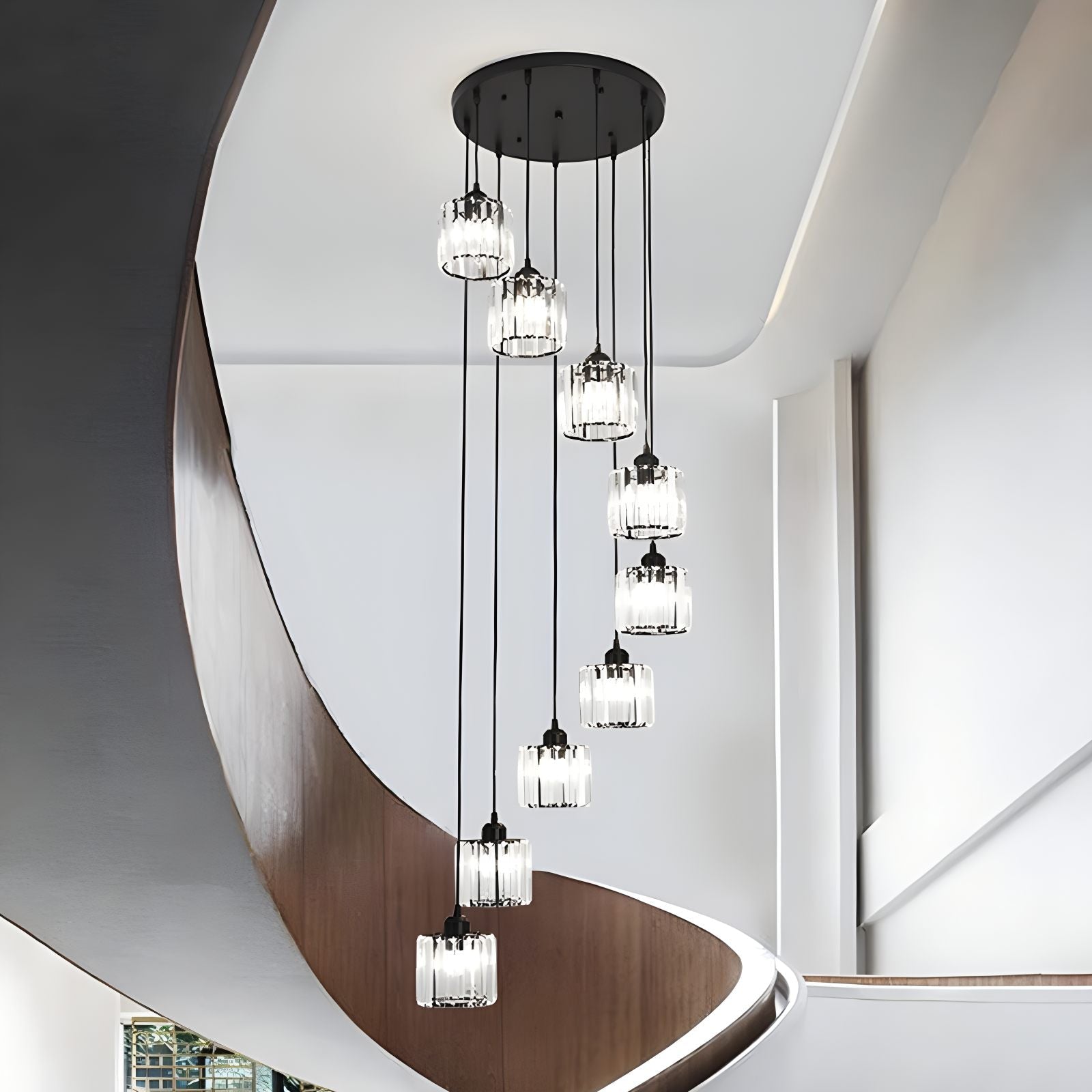flairel Kristy Modern Minimalist Glass Chandelier